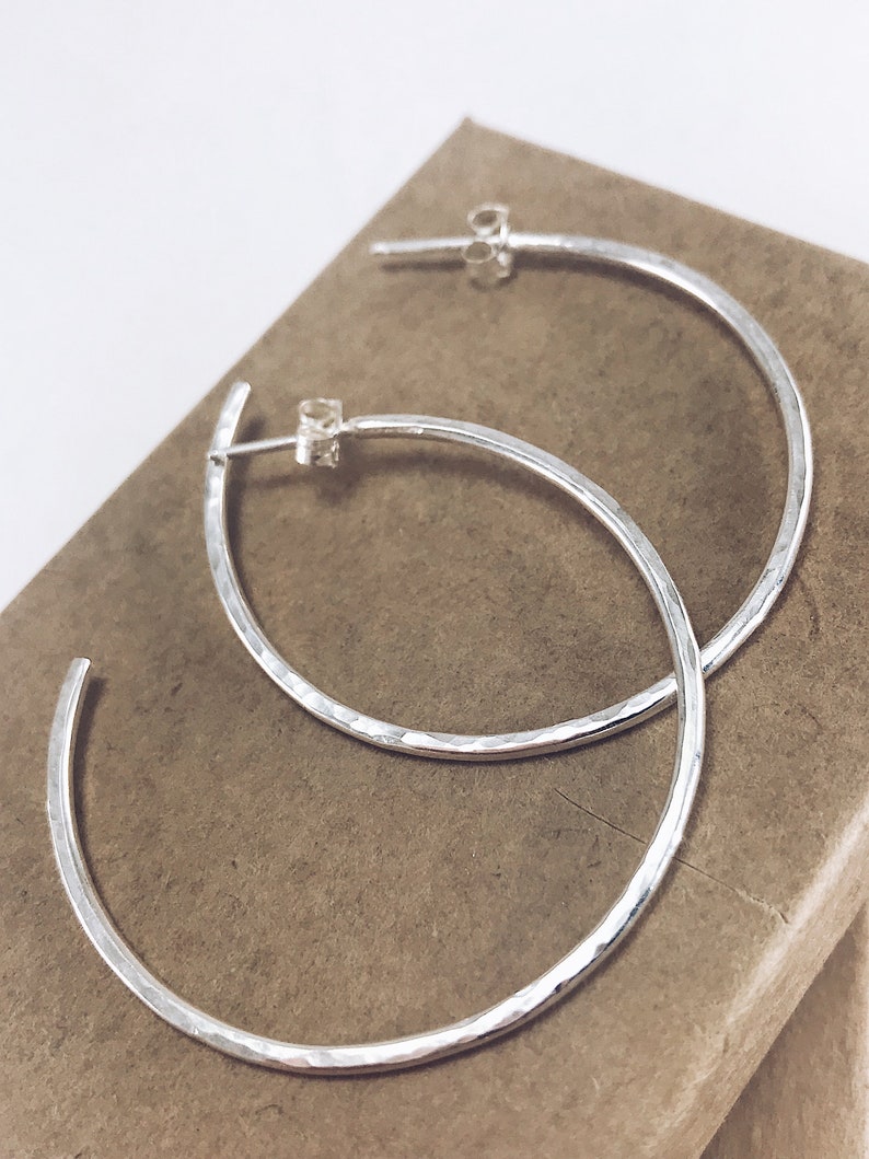 Bracelet Size Hoop Earrings, 925 Sterling silver, Large Hoops, Mibbie image 1