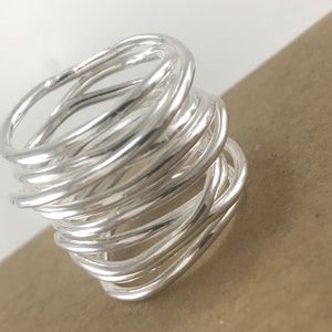 Endless Curves  Wrap Ring (Tall) curves, wrapping ring, curvy, mibbie jewelry, silver layers