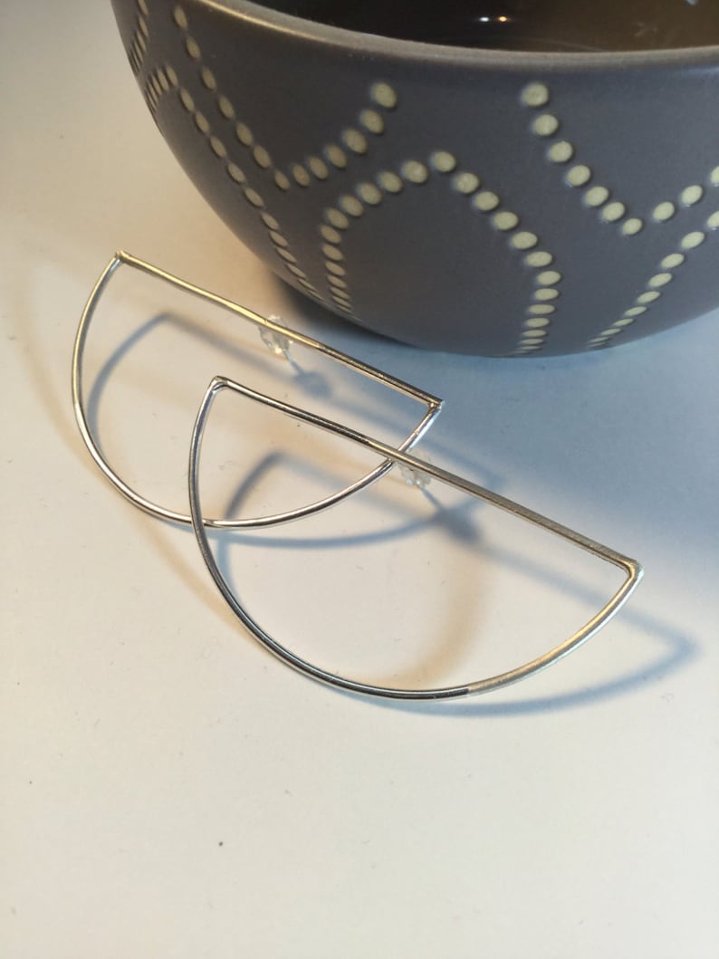 Sterling Silver Half Hoop Earrings