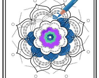 Floral Mandala + Famous Quote Coloring Pages- Instant download PDF. Coloring Book, Adult Coloring, Positive, Printable. Letter size
