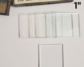 1&quot; Square Clear Flat Glass (1 inch) | 10 & 30 Packs