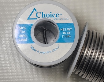 Amerway Onyx Stained Glass Soldering Wire - 50% Tin 50% Lead, .125" Diameter, 1 Lb Spool, Made In USA