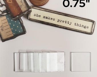 3/4" Square Clear Flat Glass (0.75 inch) | 30 Pack