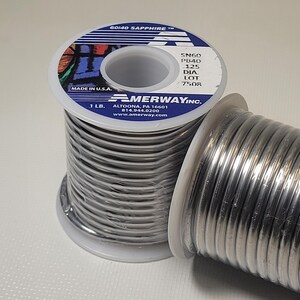 Amerway 60/40 Solder For Stained Glass - 5 Pound Roll (5 Rolls) With 2 Chemical Brushes, 60% Tin, 40% Lead - View #6