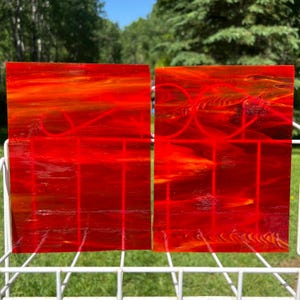 Red Wine - Dark Red Opal Wispy Stained Glass – Wissmach - 2 Sheets (6&quot;x8&quot;)