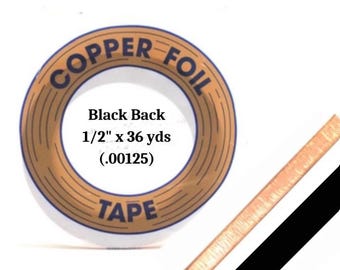 1/2" EDCO Black Back Copper Foil Tape - 9 ft or 36 yd roll