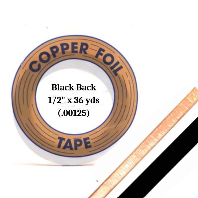 1/2" EDCO Black Back Copper Foil Tape 9 ft or 36 yds