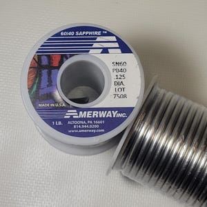 Amerway 60/40 Solder For Stained Glass - 5 Pound Roll (5 Rolls) With 2 Chemical Brushes, 60% Tin, 40% Lead - View #5