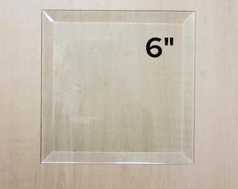 6" Square Clear Bevel Glass (6 inch) | 10 Pack