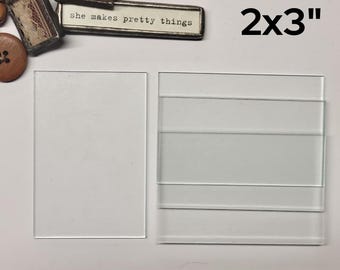 2&quot; x 3&quot; Rectangles Clear Flat Glass (2 x 3 inch)