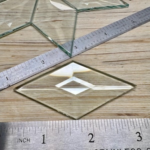1-1/2" x 3" Diamond Clear Bevel Glass (1-1/2in x 3in) | 10 or 30 Pack