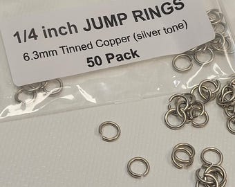 1/4" Jump Rings - 18g Silver Tinned Copper | 50 Pack