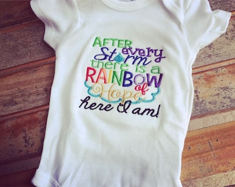 Embroidered Rainbow Baby Bodysuit - Miracle Baby - Baby after miscarriage