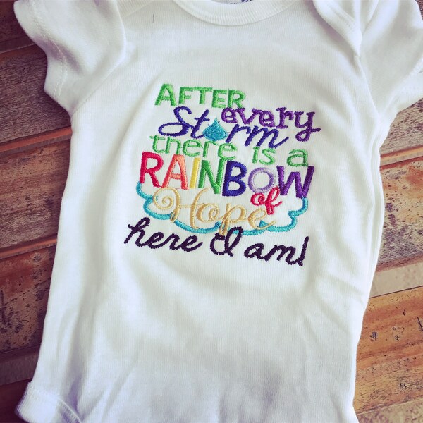 Embroidered Rainbow Baby Bodysuit - Miracle Baby - Baby after miscarriage