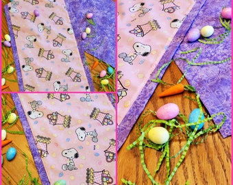 Easter Snoopy Table Runner READY to Ship! Easter Snoopy & Woodstock Decor Adorable Snoopy Easter Hostess Gift Idea!