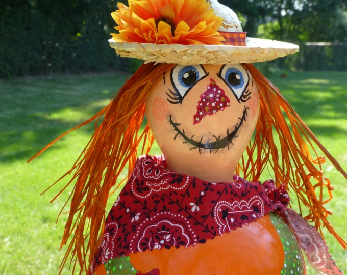Scarecrow Gourd Birdhouse or Cute Fall Decoration Too Hand - Etsy