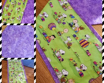 Easter Snoopy Woodstock & Gang Table Runner Beautiful CoLorS READY to Ship Darling Easter Decor Snoopy Easter Hostess Gift Theme