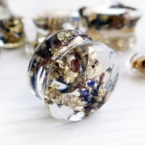 Lavande séchée Plugs nuptiales Bijoux bohèmes Jauges de mariage en or 2 g 0 g tunnel 00 g
