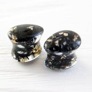 Teardrop plugs and tunnels Men gauges Gothic Gold Silver Black ear plugs Moss