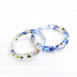 Real FORGET-ME-NOT ring flowers Resin ring Thin ring Nature inspired Engagement ring Eco Wedding ring Promise ring for couples Nature ring