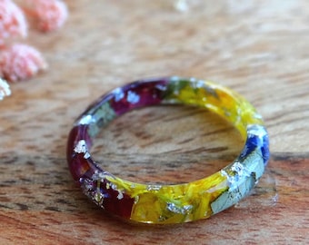 Thin PERSONALIZED Ring: From YOUR MATERIAL, Memorial Flower Jewelry, Custom Promise Ring, Bespoke Gift