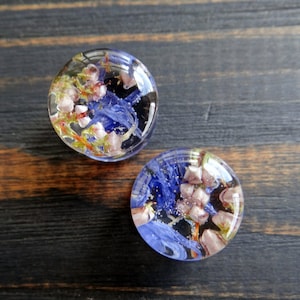 Einzigartige Plugs und Tunnel Kornblumenblau Plugs 4g Ohrringe Heidekraut Ohrmesser 0 Gauge Ohrringe 00 Gauge 12mm Gauge Resin