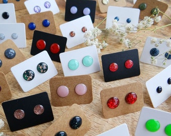 Stud earrings Pick a color OR Mystery box earring RESIN EARRINGS Fake plug Grab bag Ukraine jewelry Minimalist earrings Surprise box for her