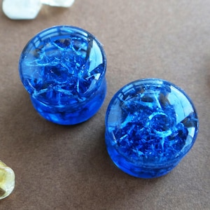 Blaue Stecker Ohrringe Flechte Schmuck Wald Plugs 4g Ohrring Natur Moss 00 Stecker