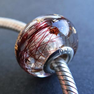 Cuenta de recuerdo para el cabello: pulsera europea de plata de ley personalizada, ceniza y piel, regalo a medida