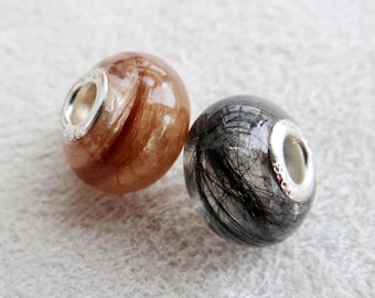 Custom Fur Bead, European Style: Pet Memorial Jewelry, Cremation Ash Charm, Lock of Hair