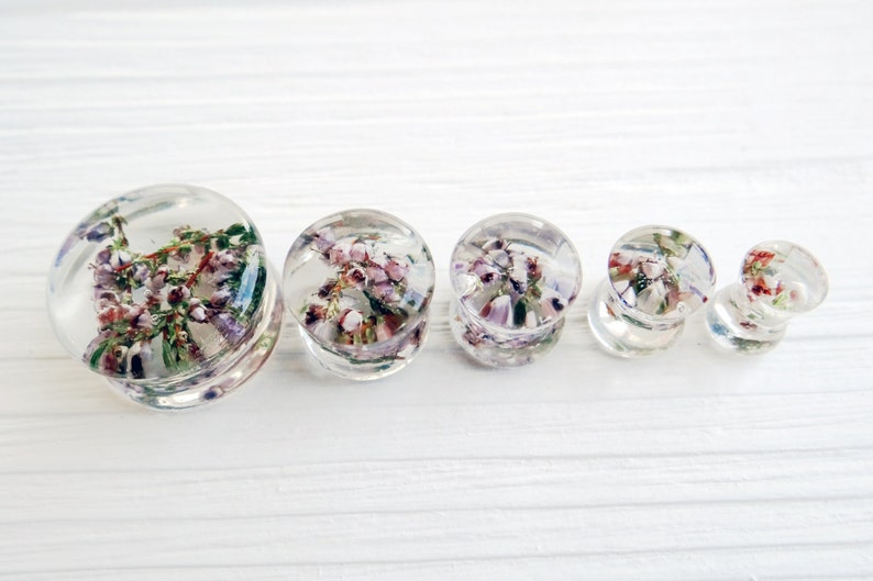 Real Heather Plugs and Tunnels Wedding Gauges Floral Gauge 2g Etsy UK