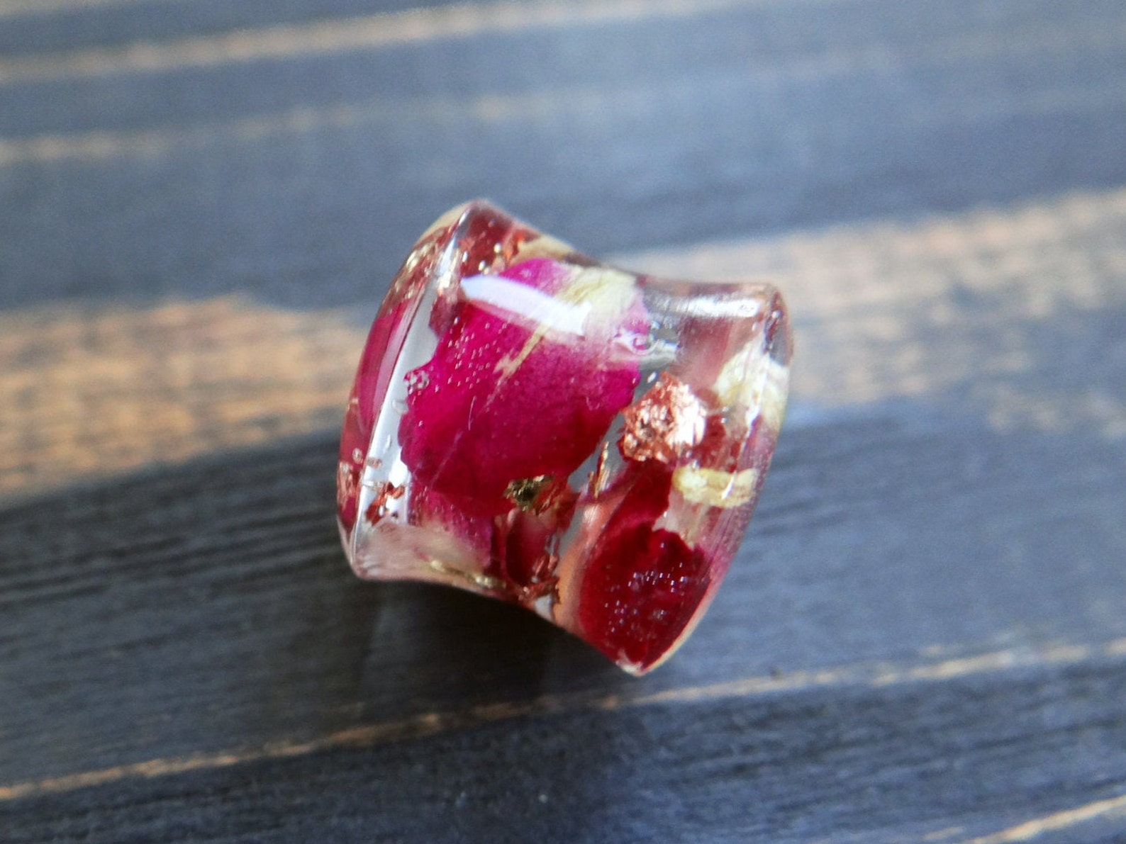 Rose Plugs Real Pressed Flower Petal Resin Plugs Gauges - Etsy