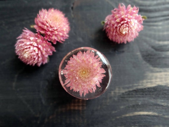 Eternity31 Pink Flower Ear Plugs Gauge Earrings Ear Tunnels Piercing Jewelry Wedding Bridal gauges Body Jewelry