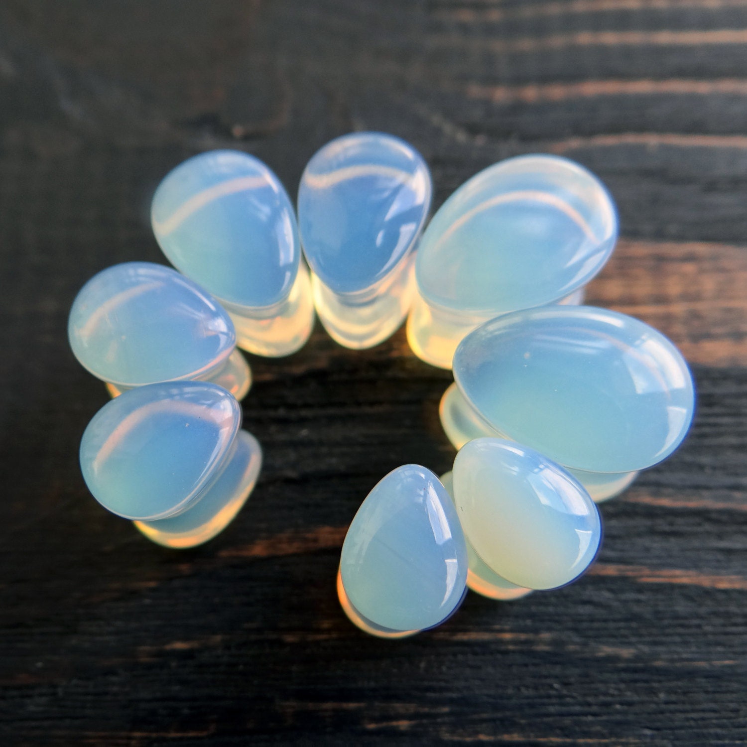 Sold as Pairs Inspiration Dezigns Convex Blue Stone Single Flared Plugs Sold as Pairs Inspiration Dezigns Convex Blue Stone Single Flared Plugs