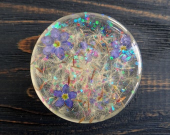 Forget me not plug Dandelion gauge Wedding day jewelry iridescent Sparkle Shimmer