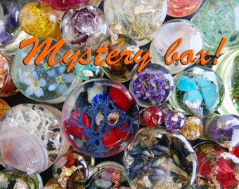 Resin Mystery Plugs: Floral, Gemstone & Glitter Gauge - Double Flared, Random Pair
