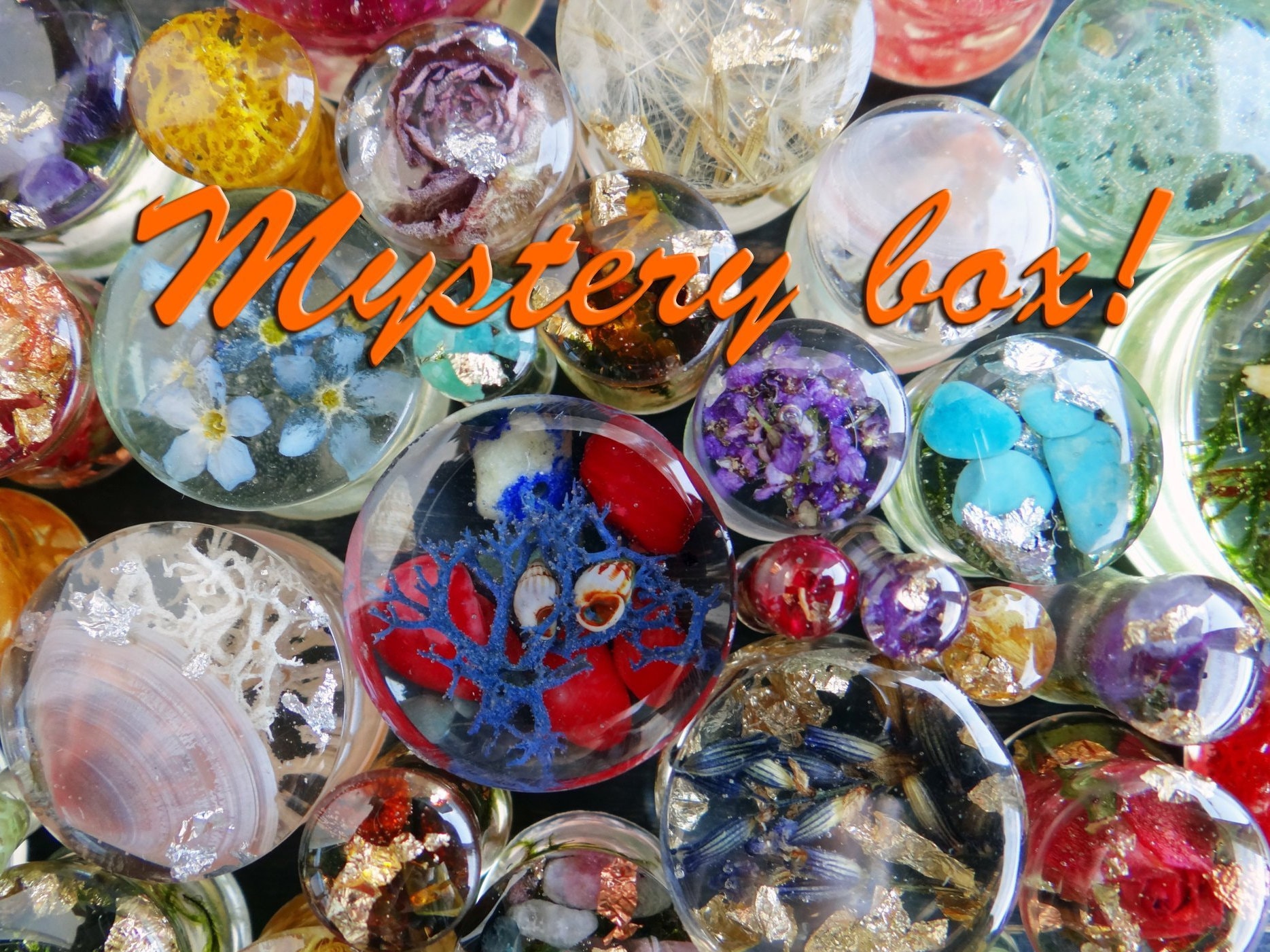 MYSTERY BOX Plugs and tunnels Resin plugs Gemstone gauges Floral gaug…