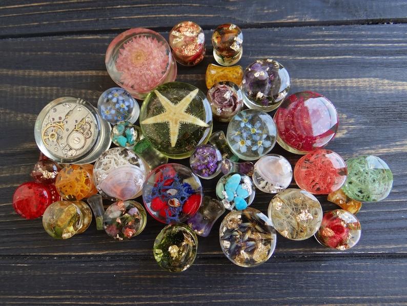 MYSTERY BOX Plugs and Tunnels Resin Plugs Gemstone Gauges Etsy