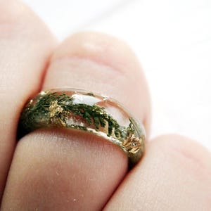 Yarrow Ring, Clear Resin Jewelry: Protection Amulet, Healing Jewelry, Witchy Gift for Her image 7