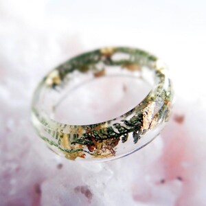 Yarrow Ring, Clear Resin Jewelry: Protection Amulet, Healing Jewelry, Witchy Gift for Her image 8