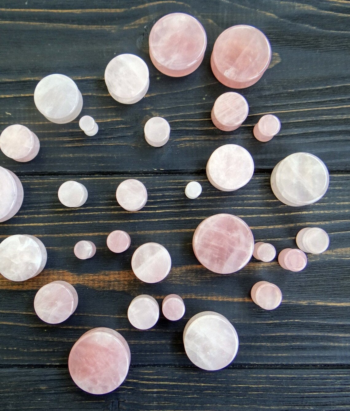 Rose Quartz plugs Organic Stone plugs 00g 4g plugs Ear gauges Etsy