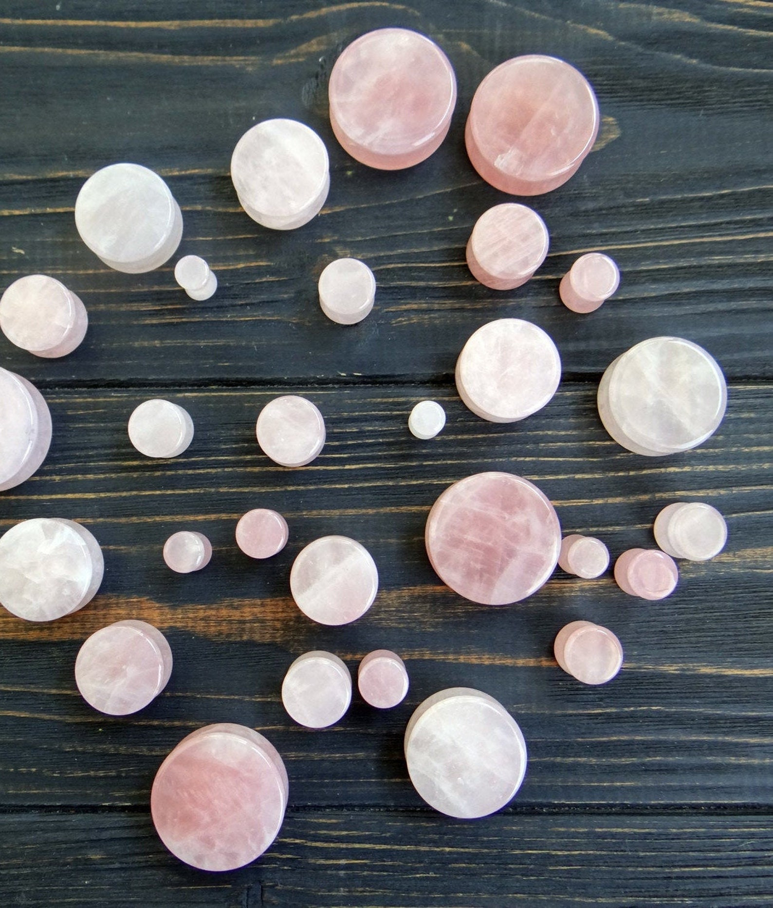 Rose Quartz plugs Organic Stone plugs 00g 4g plugs Ear gauges Etsy