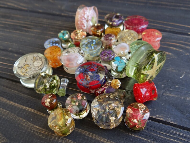 MYSTERY BOX Plugs and Tunnels Resin Plugs Gemstone Gauges Etsy
