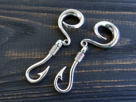 Fishhook gauges dangle Fishing tackle Ear weights 6g 2g 0g 00g Fisherman Tunnels