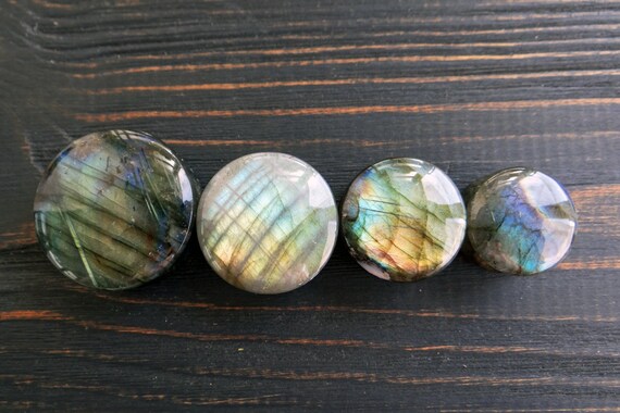 Labradorite Plugs and Tunnels Moonstone Plug 00 Gauges 0g Plugs