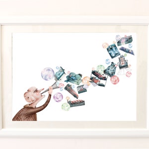 Signed Limited Edition Giclee Print of an Original Illustration Inspired by Roald Dahl&#39;s The BFG. In Watercolour, Graphite & Pencil Crayon.