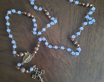 Blue Jade Rosary