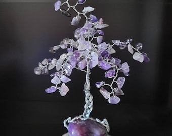Amethyst-Lebensbaum – Handgefertigte Kristallskulptur, spirituelle Wohndekoration, einzigartiges Geschenk
