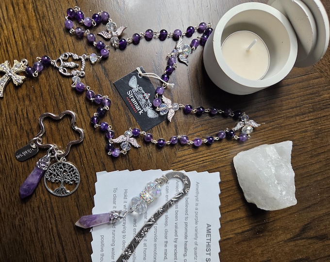 Featured listing image: Amethist Rosary Gift set
