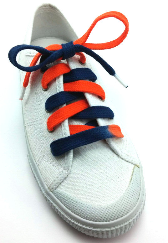 Orange and blue shoelaces outlet